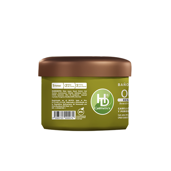 HD Cosmetics - Reverso del producto baño de crema oliva 2